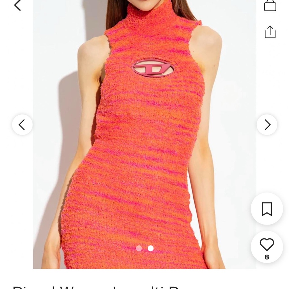 Diesel Women's Mini Dress in Orange and Pink